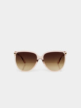 Oversized Clear Frame Cat Eye Sunglasses