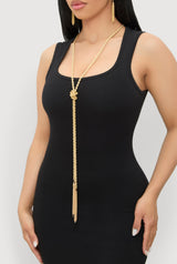 Tassel Rope Chain Necklace and Drop Earrings
