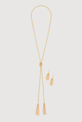 Tassel Rope Chain Necklace and Drop Earrings