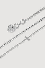 Cubic Zirconia Chain Charm Bracelet Trio