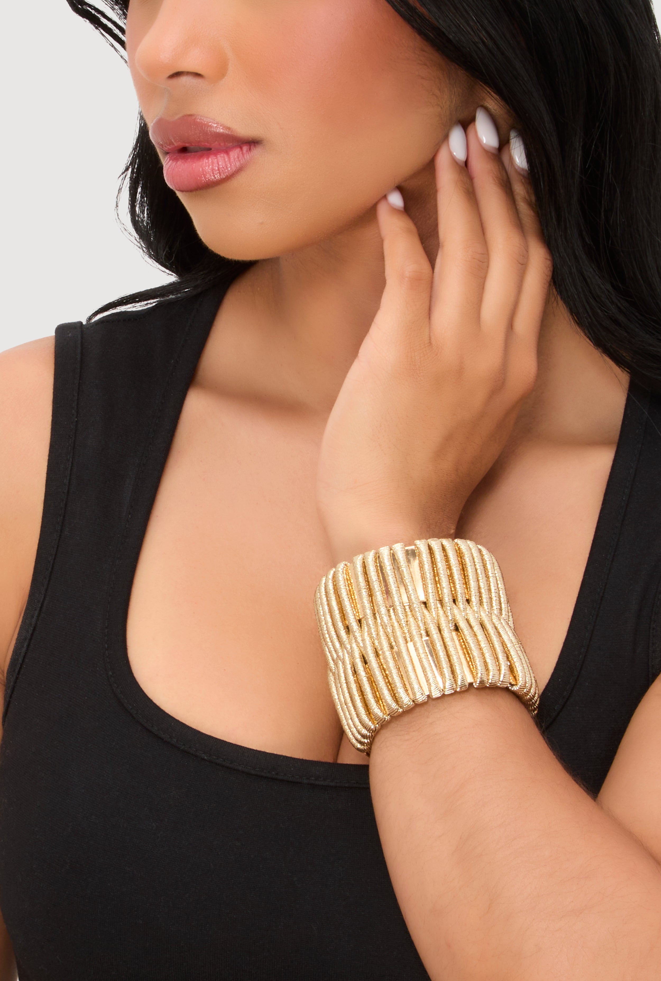 Metallic Corded Cuff Bracelet