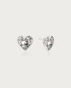 Belted Heart Stud Earrings in Silver