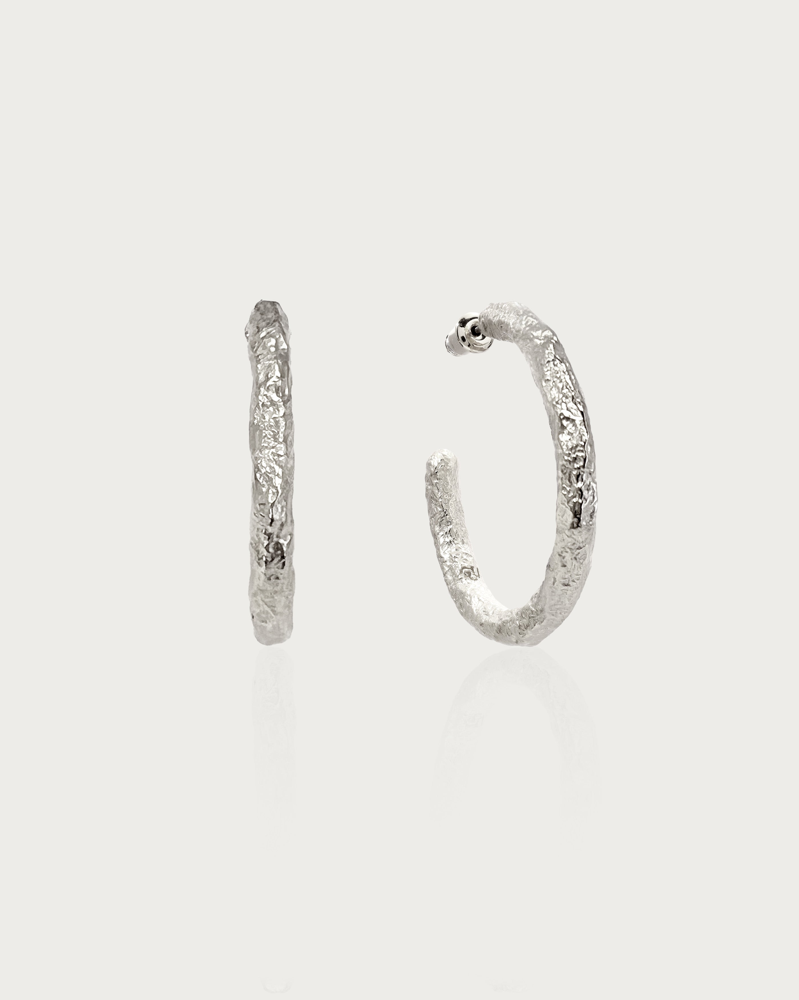 Jenny Large Hoop Earrings in Silver