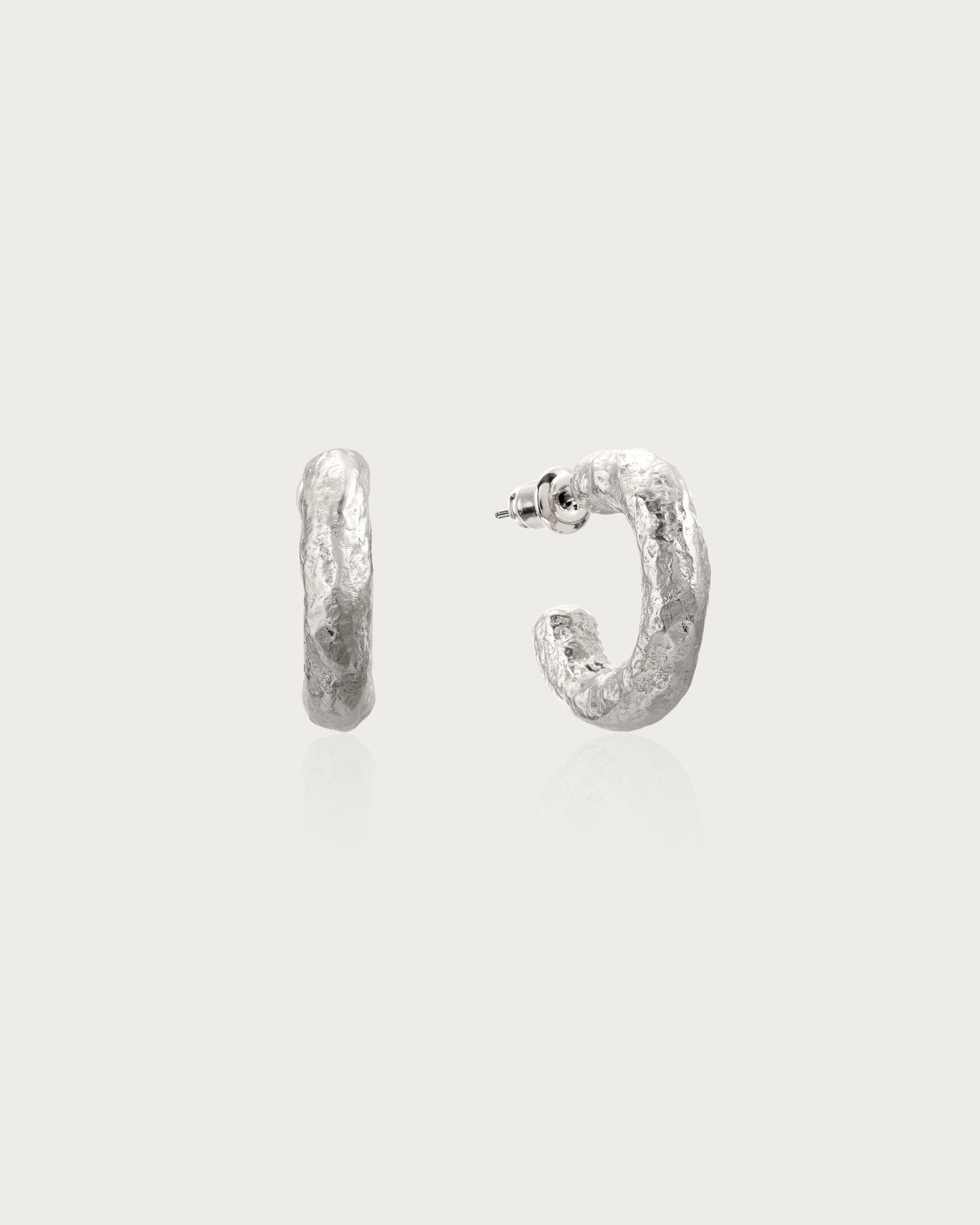 Jenny Medium Hoop Earrings in Silver